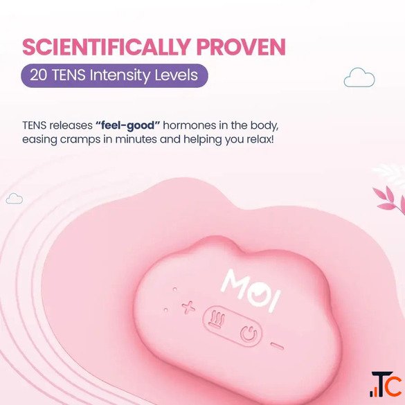 MOI Wireless Period Pain Relief Device with TENS Heat Therapy