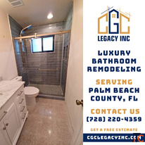 Bathroom Renovation Contractor Offering Waterproofing Services and Custom Tile Work in West Palm Bea