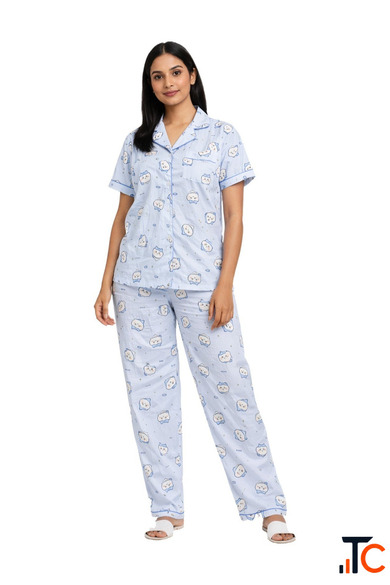 Women's Cotton Full Sleeve Night Suit Soft Breathable Printed Pajama Set Premium Sleepwear for 