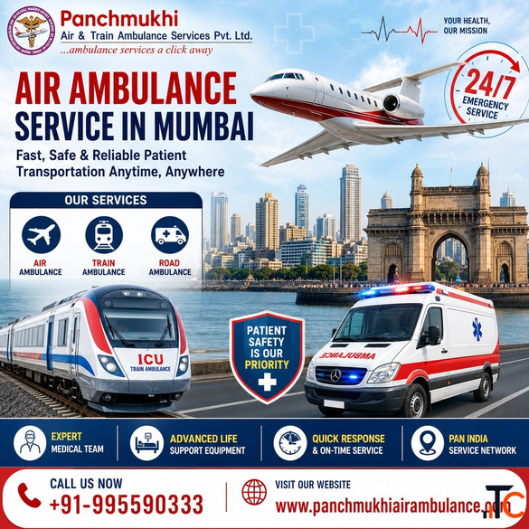 Now Transport Your Patient Anywhere by Panchmukhi Air Ambulance Service in Mumbai