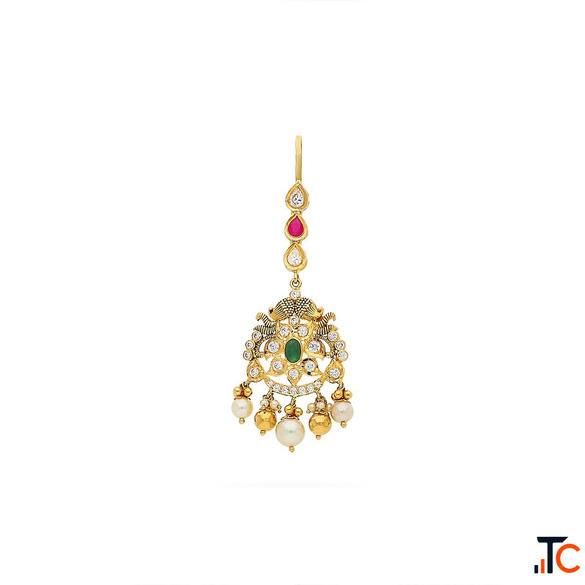 Shop 2.5gram Gold Maang Tikka Price 22 Carat CMR Jewellery