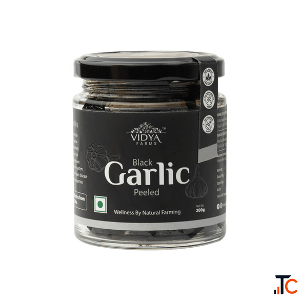 Premium Peeled Black Garlic by Vidya Farms for Healthy Cooking Natural Wellness Benefits