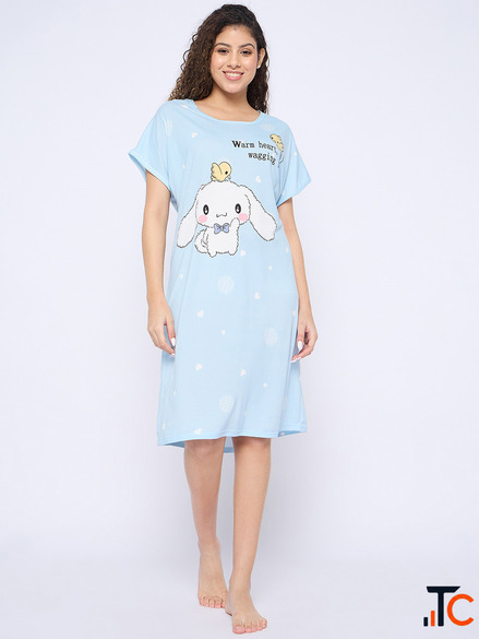 Women Nighty Soft Cotton Printed Nighty for Women Comfortable Night Dress