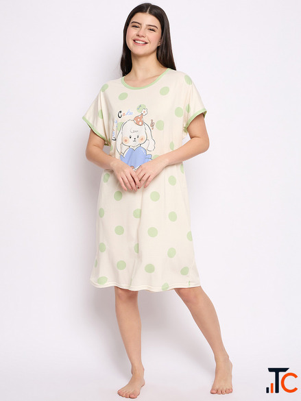 Women Nighty Soft Cotton Printed Nighty for Women Comfortable Night Dress