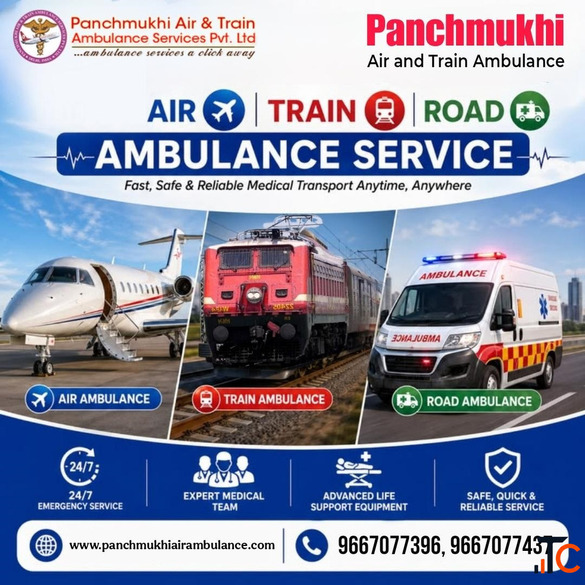 Panchmukhi Low Cost Train Ambulance from Guwahati- Ventilator Support train ambulance