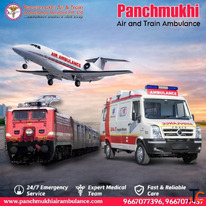 Panchmukhi Hi tech Train Ambulance in Delhi- Nationwide Medical Transfer