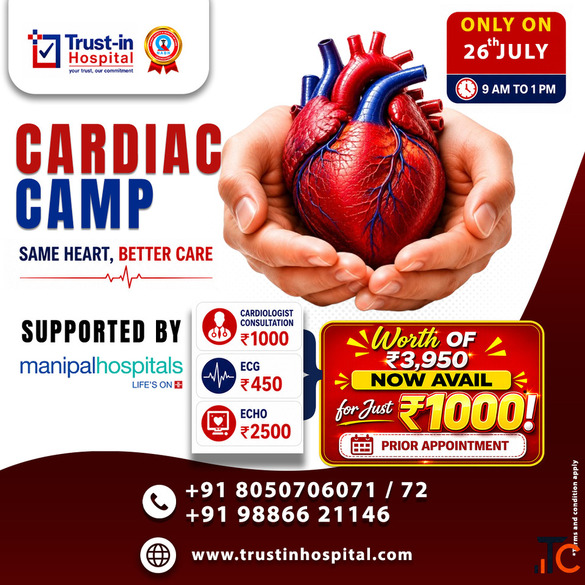 Cardiac Health Camp at Trust-in Hospital - Expert Heart Check-up for 1000