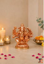 Gold Plating Vallabha Ganesha Idol Premium Gold Plated God Idols