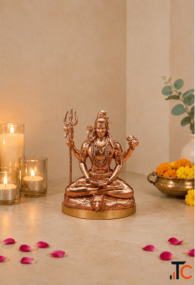 Meditation Shiva Bronze Idol Bronze God Idols for Pooja Room