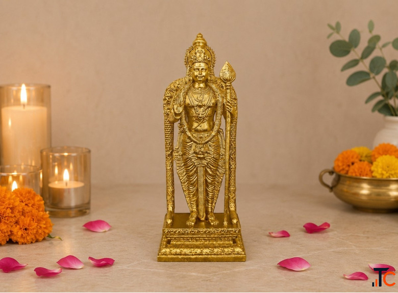 Pathumalai Murugan Brass Idol Brass God Idols for Home Temple