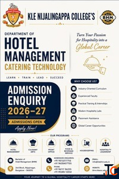 Best Hotel Management Institutes in Bangalore Admission Enquiry for 2026-27