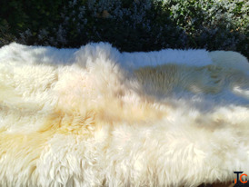 Patchwork made of natural sheepskins
