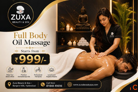 Premium Full Body Oil Massage Starts from 999 Zuxa Beauty Spa Banjara Hills
