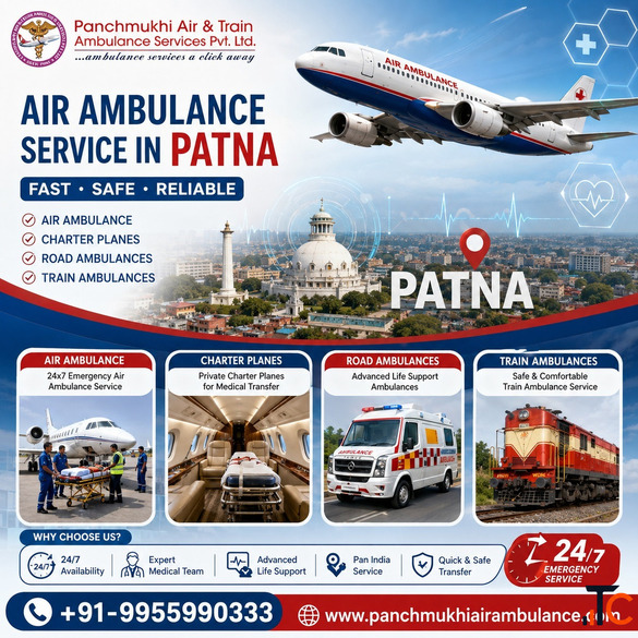 Panchmukhi ICU Air Ambulance from Patna- Reliable Medical Mobility