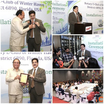Dr. Sandeep Marwah Installed as President of Rotary E-Club of Winter Haven in a Grand International 