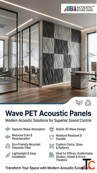 Wave PET Acoustic Panels Manufacturer and Supplier in India ABI
