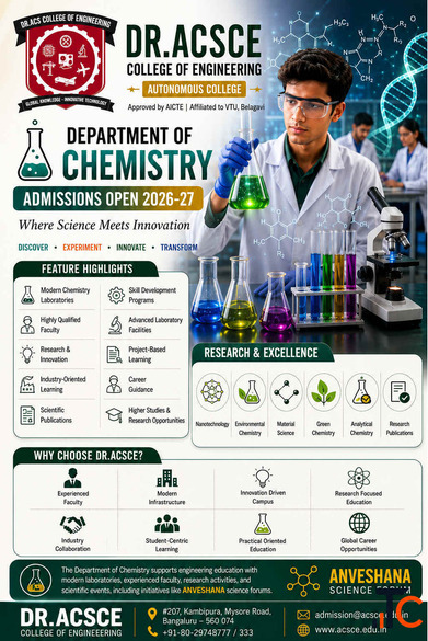 Department of Chemistry - top 10 engineering colleges in karnataka ACSCE