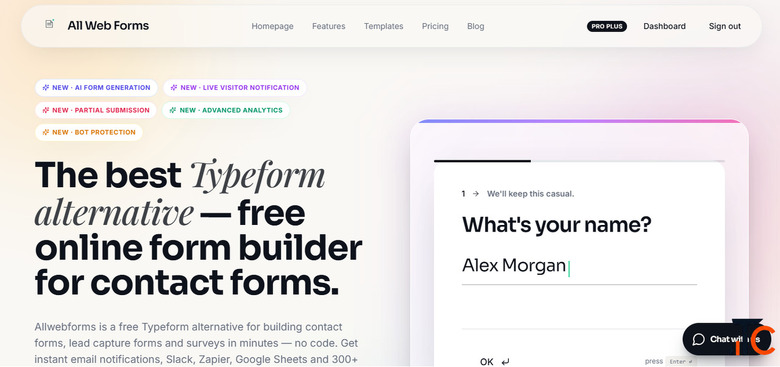 Free online form builder no code no limits.