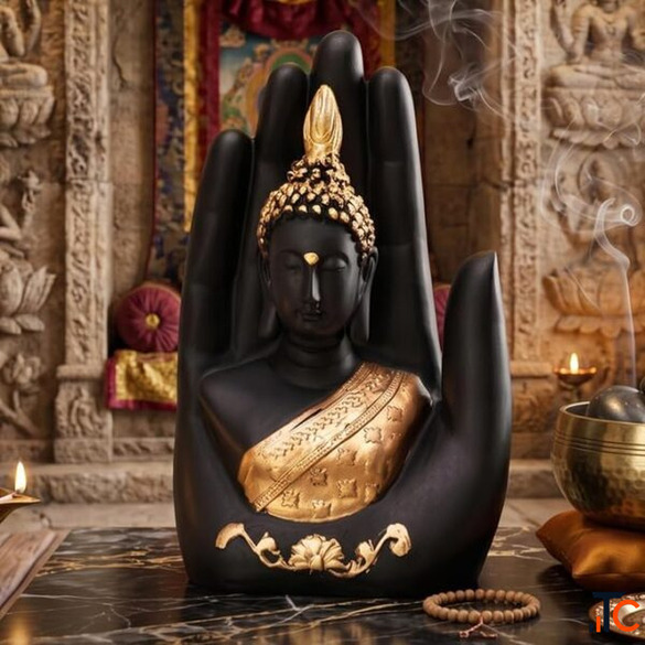 Buy Palm Buddha Showpiece Online - Peaceful Buddha Statue for Home Decor