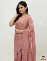 Embroidered Silk Saree for Elegant Traditional Style