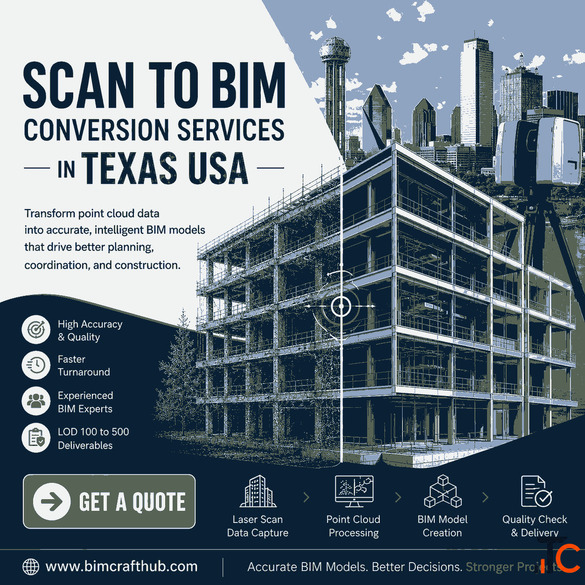 Scan to BIM Conversion Services in Texas USA