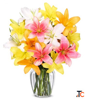 Lilies Flower Bouquet Gifts and Petals Blossom Picks