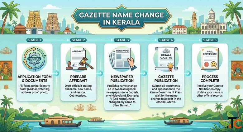 Official Gazette Name Change in Kerala Assistance Online