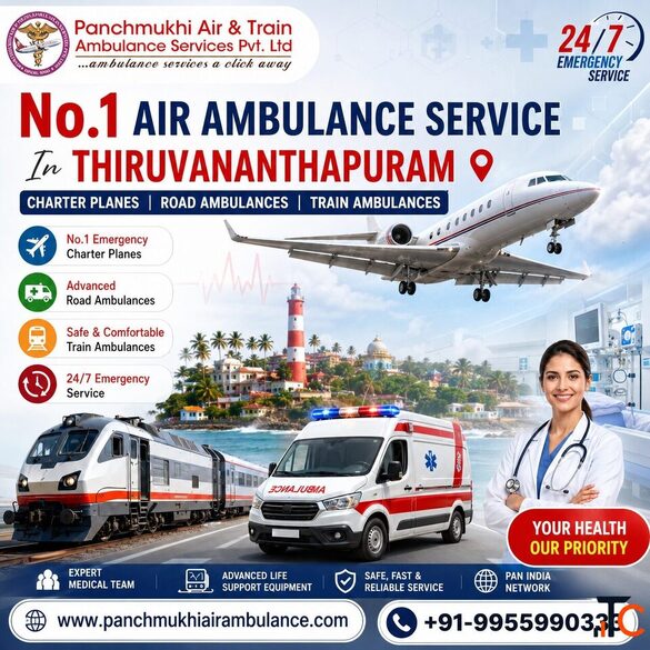 Get Panchmukhi Air Ambulance in Thiruvananthapuram for Advanced Patient Transfer