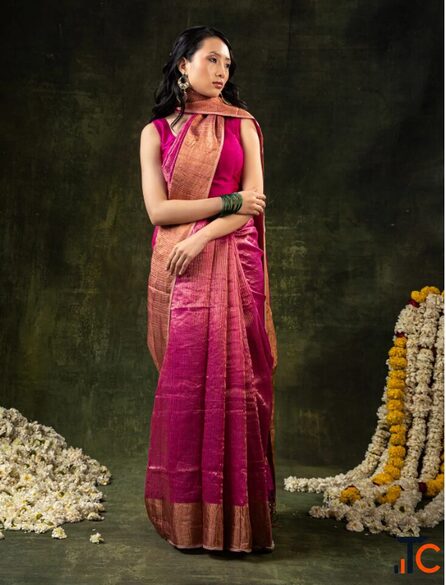 Own Timeless Elegance with the Gulaab Zari Saree from Peeli Kothi