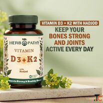SBL Herbopathy Natural Vitamin D3 K2 Capsules for Bone Health