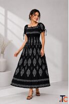 Women's Black Boho Maxi Dress