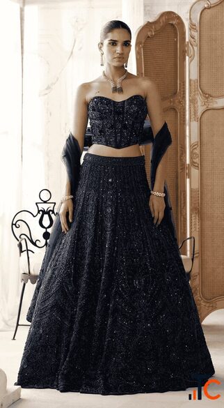 Shop Designer Bridesmaid Lehenga Online in USA Basanti Kapde Aur Koffee