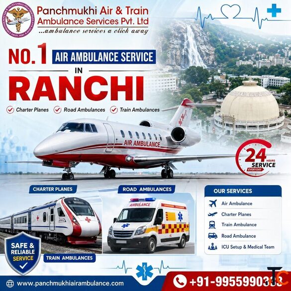 Panchmukhi Emergency Air Ambulance in Ranchi - ICU Transport Services with Advanced features