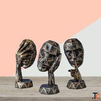 Modern Art Human Face Statue Decor - Premium Abstract Resin Sculpture for Home Office DNA eStore