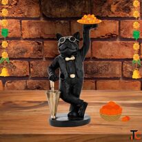 Black Bull Dog Sculpture Decor - Premium Resin Bulldog Showpiece for Home Office DNA eStore