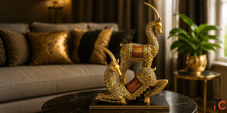 Royal Deer Showpiece - Premium Resin Deer Statue for Luxury Home Decor DNA eStore