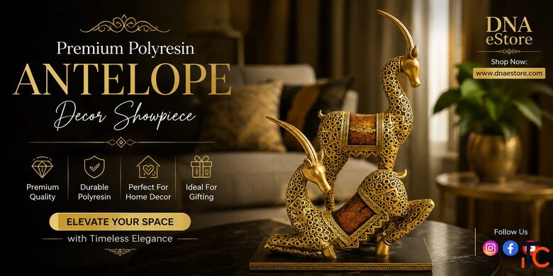 Royal Deer Showpiece - Premium Resin Deer Statue for Luxury Home Decor DNA eStore