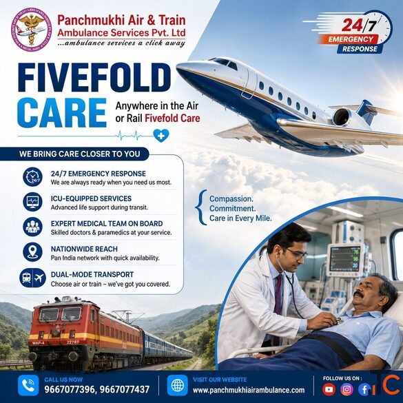 Panchmukhi ICU Train Ambulance Services from Delhi- Skilled medical professionals for care
