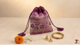 Classic Floral Design Potli - Handcrafted Designer Potli Bag for Weddings Festive Wear