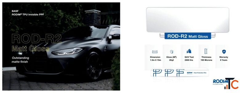 RODIM R2 Matt Finish Premium Matte TPU Paint Protection Film