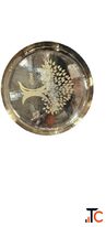 Decorative Bronze Thali Plate with Tree Design Traditional Indian Serving Platter