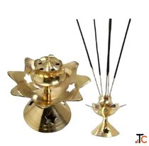 Brass Incense Stick Holder Star Design Agarbatti Stand for Pooja Traditional Temple Style