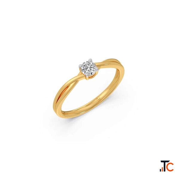 Round Diamond Solitaire Twist Ring Lucira Jewelry
