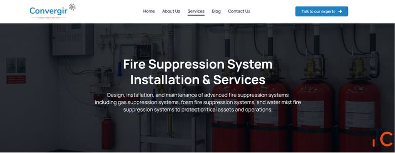 Fire suppression system installation - Convergir Techno Systems