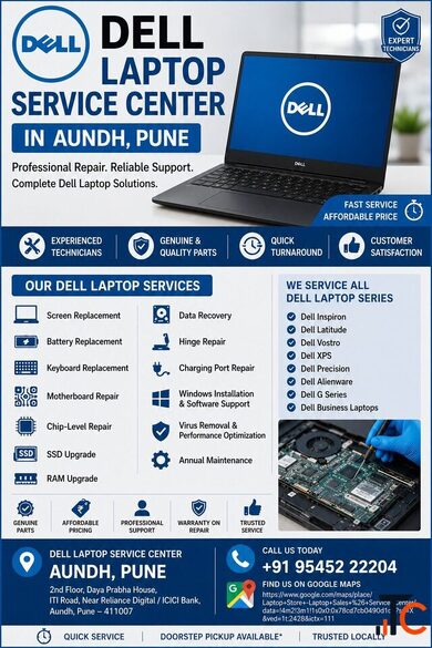 Dell Laptop Service Center in Aundh Pune