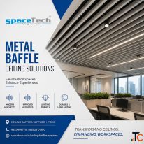 Metal Baffle Ceiling Pune - SpaceTech Interior Systems
