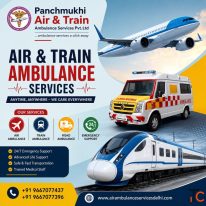 Panchmukhi Train Ambulance in Jamshedpur Bed to Bed Transfer with continuous care