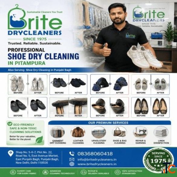 Local Shoe Dry Cleaning in Pitampura Brite Drycleaners