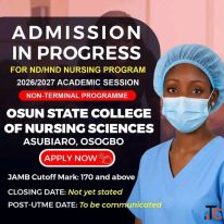 09159347109 Osun State College of Nursing Sciences Asubiaro Osogbo 08053330205 20262027 AdmissionApp