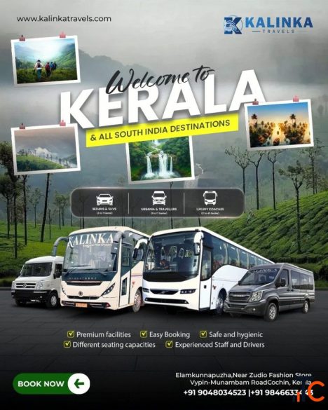 Kochi Car Rental Charter Bus Service by Kalinka Travels